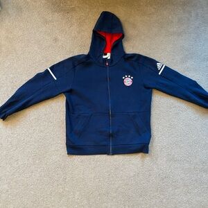 adidas bayern munchen futbol zip up hoodie